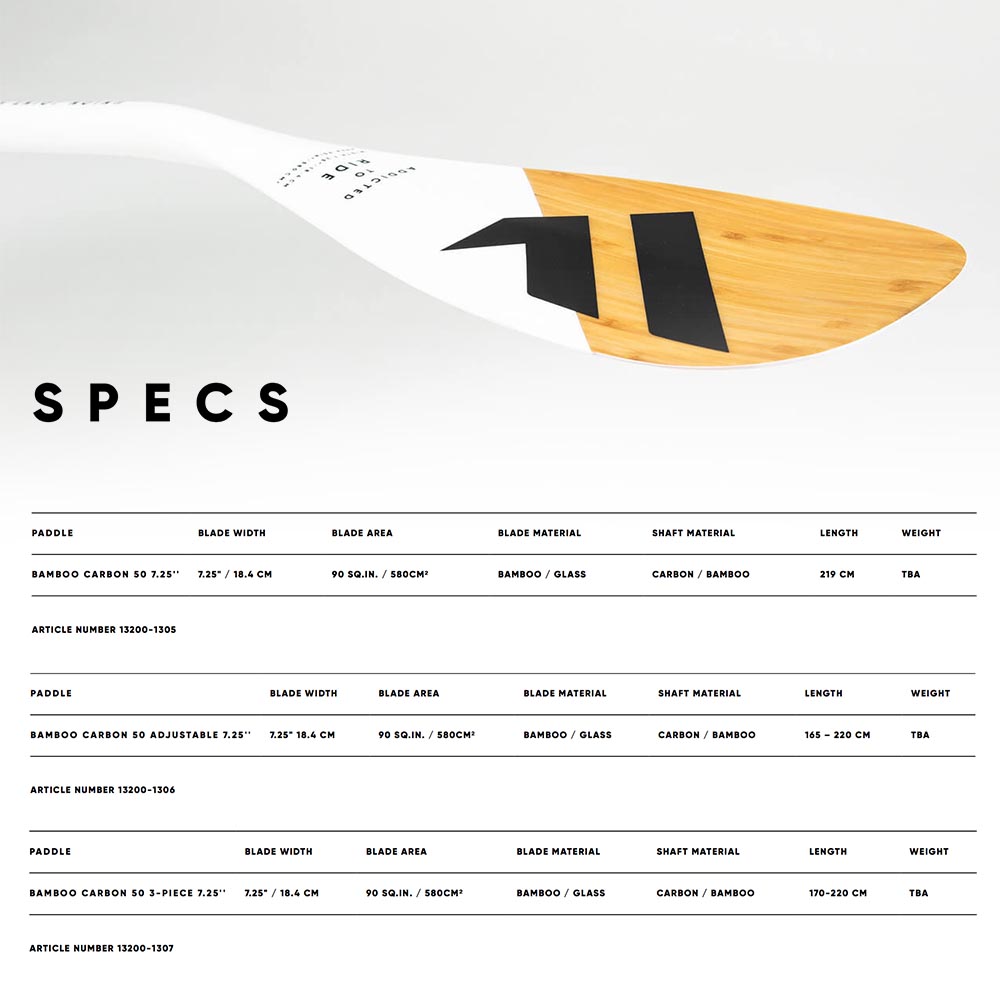 Bamboo Carbon 50 Adjustable 3-Piece Paddle